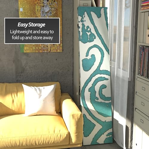 6 ft. Tall Double Sided Teal Vineyard Canvas Room Divider - color: Teal Vineyard