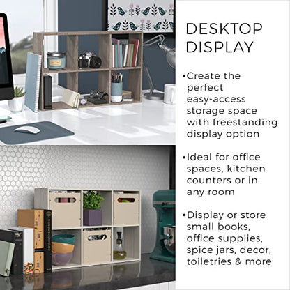 ClosetMaid Mini 6-Cube Desktop or Wall Mount Organizer, Weathered Teak - color: Weathered Teak
