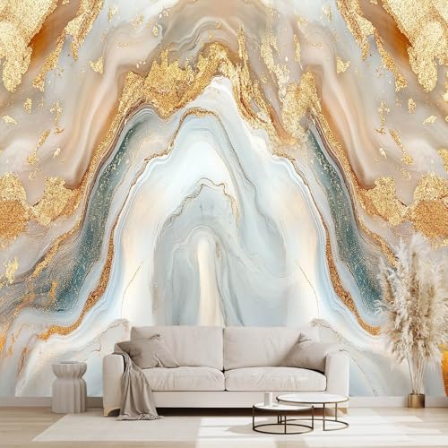 Golden Marble Peel and Stick Wallpaper Abstract wall murals for Bedroom Living Room - 85"x118" - color: W08, size: 85"x118"