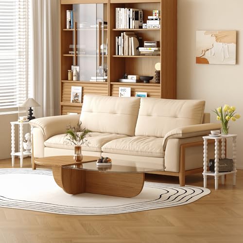 Veegle Narrow Side Table, Small End Table with Storage Shelf, 2-Tier Small Coffee Tables for Living Room, Bedroom, Narrow Spaces (White) - color: White-2 Tier Shelf