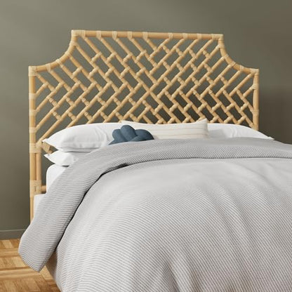 KOUBOO Rattan Chippendal Headboard, Queen Size, Bedroom Furniture, Bohemian Decor, Headboard, Natural - size: Queen
