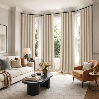 MIULEE Cream Beige Pinch Pleat Blackout Curtains 40x98 Inch Length 2 Panels | Back Tab Rod Pocket Pleated, Thermal Insulated, Bedroom Living Room Darkening Drapes, Soundproof Curtains with Hooks - color: Cream Beige, size: 40"W x 98"L (Pack of 2)
