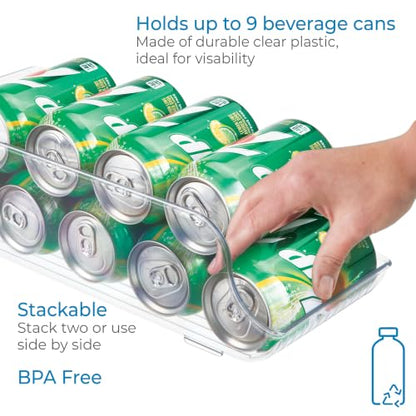 iDesign Water Bottle Organizer and Soda Can Dispenser for Refrigerator or Pantry - Set of 3 - Clear - style: Combo Pack of 3