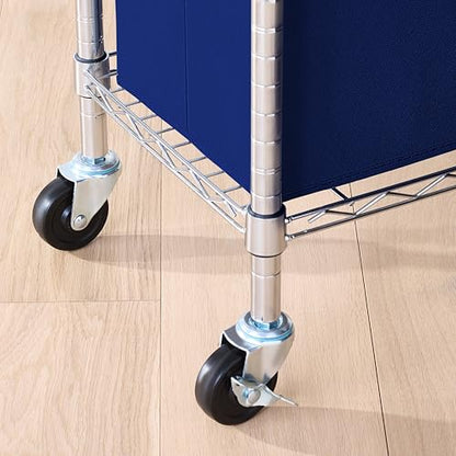 Amazon Basics Adjustable Clothes Rack for Handing, Double Hanging Rod Garment Rolling Closet Clothing Organizer, Chrome, 36'' x 14'' x 72'' - color: Chrome