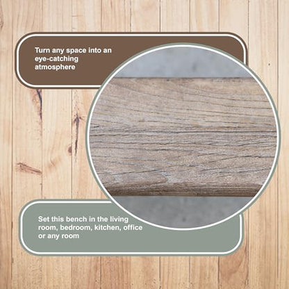 Artissance Approx. 67-71 in Long Entryway Bench Weathered Natural (Finish Vary) - size: 18H x 70W x 8L
