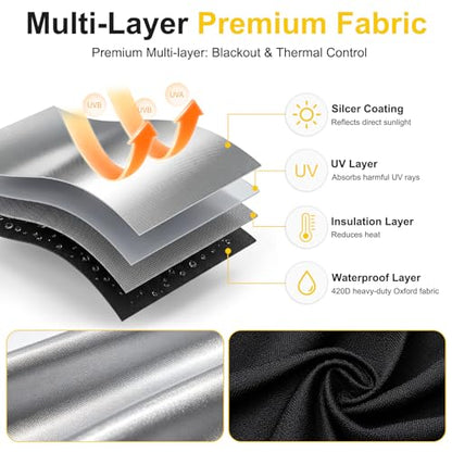 Serlmwnt 100% Blackout Bedroom Curtains, No-Drill, Customizable Blackout Curtains (Suitable for Bedrooms, Home Theaters, RVs) (57" W x 79" H) - size: 57" W x 79" H
