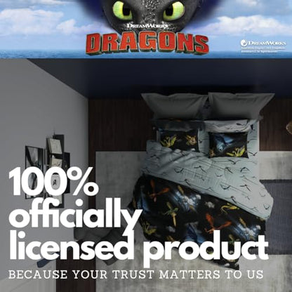 How to Train Your Dragon Kids Bedding Super Soft & Cozy Reversible Microfiber Comforter and Sheet Set with Sham, 5 Piece Twin Size, (Officially Licensed Product) By Franco - color: How to Train Your Dragon, size: Twin