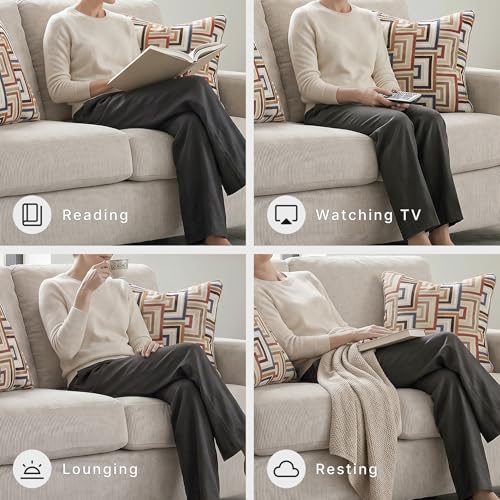 Signature Design by Ashley Aviemore Chenille Loveseat Sofa - Stone Beige | Stone beige loveseat, Textured polyester chenille, Sag-resistant platform foundation, 62 in profile, No assembly required - color: Stone, style: Loveseat