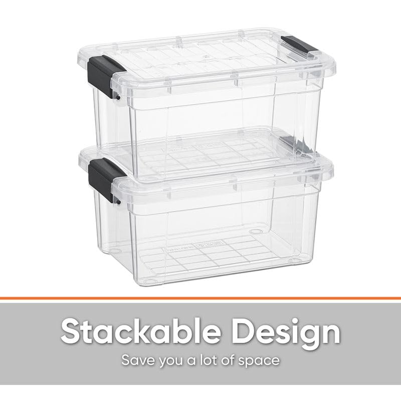 Superio Clear Storage Bins with Lids, Stackable Storage Box with Latches and Handles, Extra Small, 6 Pack 3 Quart - size: 3.5 Qt, style: 6 Pack