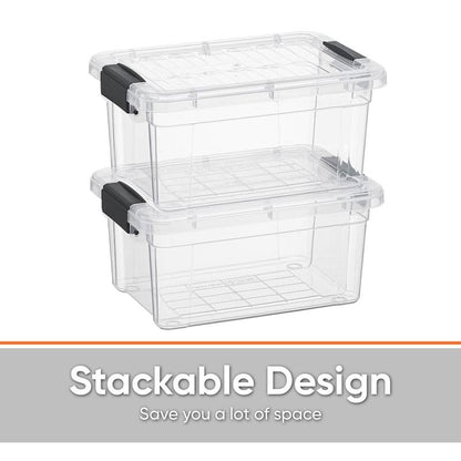 Superio Clear Storage Bins with Lids, Stackable Storage Box with Latches and Handles, Extra Small, 6 Pack 3 Quart - size: 3.5 Qt, style: 6 Pack