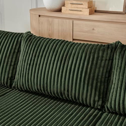 Compact Modular sectional,Compressed Corduroy Sofa with Modern Minimalist Style, Ultra-Comfy Compression Modular Sofa with Space-Saving Efficient Design-Green