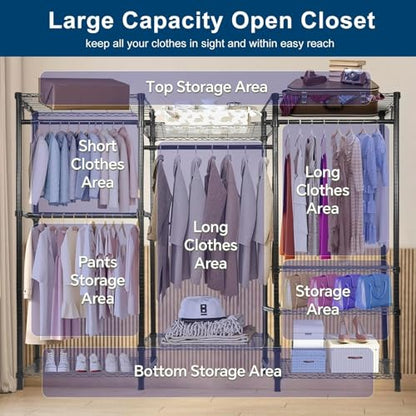 Whitmor Modern Industrial Wardrobe - color: 69 x 16 x 76 inch