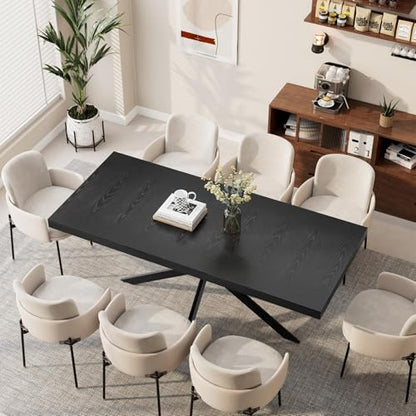 Extendable Dining Room Table for 4 6 8,55"-70" Kitchen Table Leaf,Black | Expandable Rectangle Dining Table,Wood Dining Table w/ Hidden Leaf & Storage, Space Saving, Kitchen Dining Living Room,Modern - color: Removable Leaf 55"-71" Black