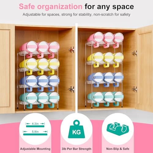 Reusable Stackable with Handle Compartment Water Bottle Tumbler Organizer for Stanley 40oz with Handle Cup, Stanley Accessories for Pantry, Cabinet & Kitchen Organization and Storage,4 Tier Hold 12 - size: 12-Bottle