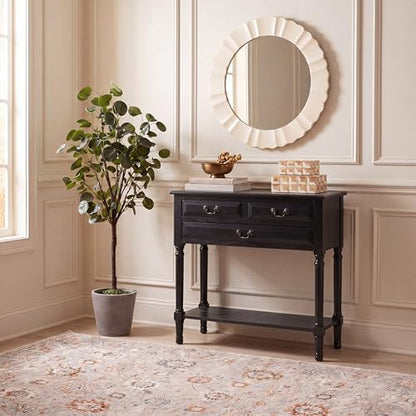 SAFAVIEH Furniture - Primrose 3-Drawer Console Table - Black - Solid Wood - Farmhouse Classic Design - Ideal for Entryway, Living Room, Hallway, 23.5" W x 13" D x 29.5" H (CNS5707B) - color: Black
