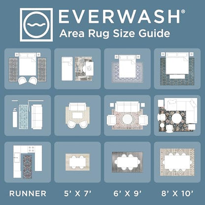 Haven Scandinavian Stripe Machine Washable Area Rug with Airflo Technology for Easy Clean, Ultra-Soft Non-Slip Rug with Built-in Pad, Pet, Family & Allergy Friendly Rug, Beige/Brown, 5'x7' - color: Beige/Brown Scandi Stripe, size: 4'11" x 6'11" (Rectangul