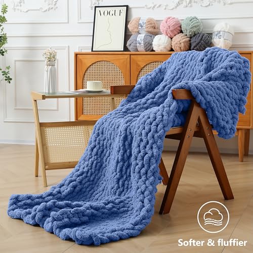 Cozyful Chunky Yarn for Hand Knitting - #10 Chunky Chenille Yarn, Jumbo Big Thick Chunky Yarns for Crocheting, Super Bulky Chunky Knit Blanket Yarns, 8 Skein (22 yds 8 oz Each Skein), Country Blue - color: Country Blue