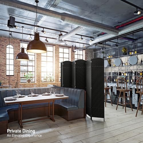 Sorbus 6 Panel Room Divider 6 ft. Tall - Privacy Screen, Extra Wide Double Hinged Panels, Mesh Hand-Woven Design, Partition Room Dividers and Folding Privacy Screens, Wall Divider for Room Separation - color: Grey White, size: 6 Panel