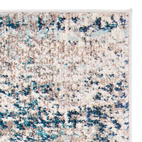 SAFAVIEH Madison Collection Runner Rug - 2'2" x 6', Grey & Blue, Modern Abstract Design, Non-Shedding & Easy Care, Ideal for High Traffic Areas in Living Room, Bedroom (MAD460K) - color: Grey/Blue, size: 2'2" x 6' (Runner)