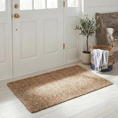 SAFAVIEH Area Rug 2x3 - Natural Fiber Collection - Natural & Grey, Handmade Jute, Farmhouse Style, Chunky Textured Thick Pile (NF447M) - color: Natural/Grey, size: 2' x 3' (Rectangular)