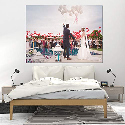 Customized Small Wall Mural with Your Wedding Photos, Removable Self-Adhesive Wallpaper for Living Room Bedroom - 24x32 inches - color: Custom-wedding, size: 24"x32"