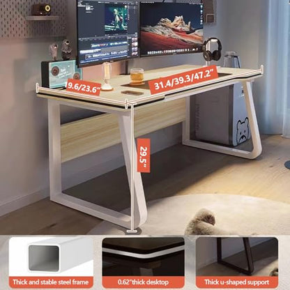 Gaming Desk Computer Writing Table Student Art Modren Simple Style PC Wood Suitable for Home, Office - color: Natural, size: 31.4*19.6