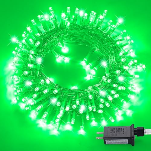 JMEXSUSS 150 LED Green Christmas Lights Indoor, Green Lights for Halloween | Connectable String Lights Outdoor, 59ft 8 Modes Green Christmas String Light for Bedroom Room Home Party Christmas Tree Decor - color: Green, size: 150 LED