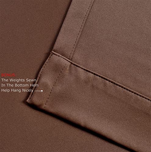 Thermal Insulated Grommet Window Blackout Curtains Panels for Livingroom 1 Pair 52x84 Inch Chocolate, Bonus 2 Tie Backs Included - color: Chocolate, size: 52"W x 84"L (Pack of 2)