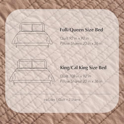 EVERGRACEHOME 100% Cotton Modern Lines Quilt Set Queen Size, Rose Dust | Pre-Washed Soft Cotton, Striped Coverlet Bedspread, 3 Piece Lightweight Bedding Set for All Season, with 2 Pillow Shams - color: Rose Dust, size: Full/Queen (92" X 92")