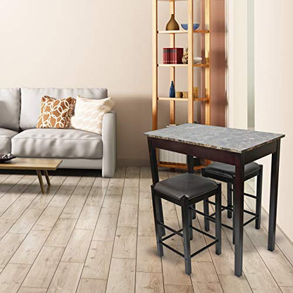 Pearington Remington High Top Counter Height Bar and Pub Table Set with 2 Chairs, Dark Espresso - color: Dark Espresso