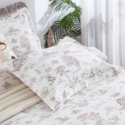 DAUAOTO Twin Size Kids Duvet Cover Set, 100% Cotton Teen Boys Girls Duvet Cover 68"X86" + 1 Sham, Hand-Painted Pattern Forest Fairy Tale - color: Pattern 16#, size: 68"x86" Twin Cover + 1 Sham