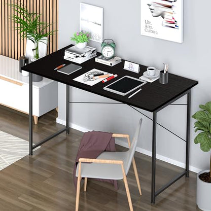 Small Space Writing Desk with Headphone Hooks, Modern Simple Design, Suitable for Study, Home Office and Living Room
