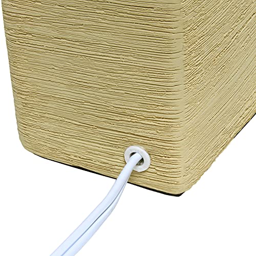 Simple Designs LT2072-BGE Petite Faux Stone Table Lamp with Fabric Shade, Beige with White Shade - color: Stone Beige/White Shade