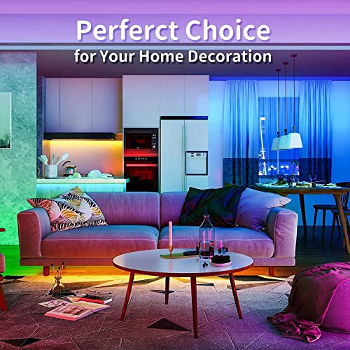 REEMEER Led Lights 100ft Smart APP Control Music Sync Strip Lights RGB Color Changing Strips with Remote, for Bedroom Kitchen and Party - size: 100 ft
