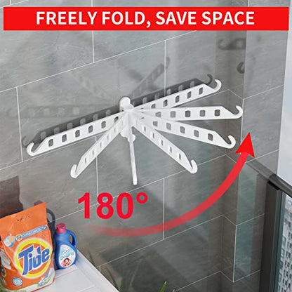 JOOM Laundry Drying Rack Wall Mounted Clothes Drying Rack Clothes Hanger White - color: White, size: two pack