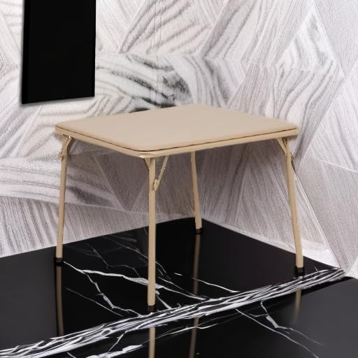 Flash Furniture Mindy Kids Folding Table, Tan | Vinyl Padded Top, Powder Coated Locking Legs, Daycare - color: Tan, size: Table