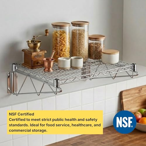 14" x 48" Chrome Wire Wall Mount Shelf - color: Chrome, size: 14" x 48"