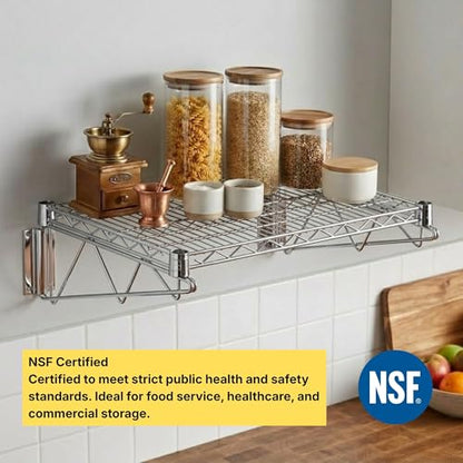 14" x 48" Chrome Wire Wall Mount Shelf - color: Chrome, size: 14" x 48"