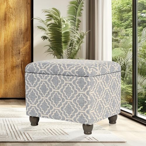 Spatial Order 22" Medium Rectangular Storage Ottoman - Gray Geometric - color: Gray Geometric