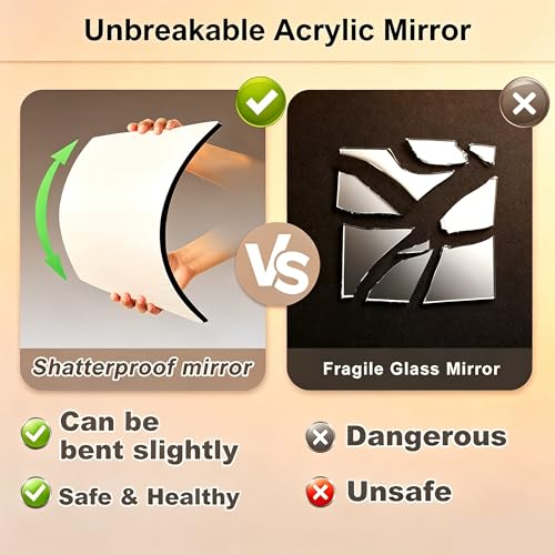 Foldable Full Length Travel Mirror, (48in x 12in) Portable Shatterproof Hanging Mirror,RV, Dancers, Full Body Travel Mirror, Folding Full Length Travel Makeup Mirrors for Camping