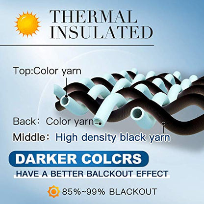 Yakamok Blackout Curtains 38x54 inch Aqua Thermal Drapes-Bedroom | 2 panels,room darkening,thermal insulated,noise reducing,privacy protection,grommet window treatment,living room study dining - color: Aqua, size: 38"W x 54"L (Pack of 2)