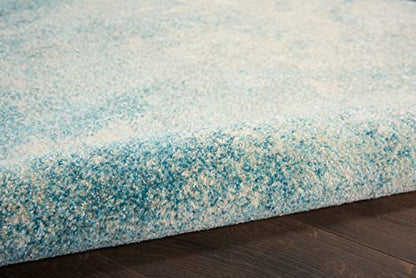 Nourison Home Passion Navy/Light Blue 2'2'' x 10' Area-Rug, Modern, Abstract, Easy-Cleaning, Non Shedding, Bed Room, Living Room, Dining Room, Kitchen, (10' Runner) - color: Navy Light Blue, size: 2'2" x 10' (Runner)
