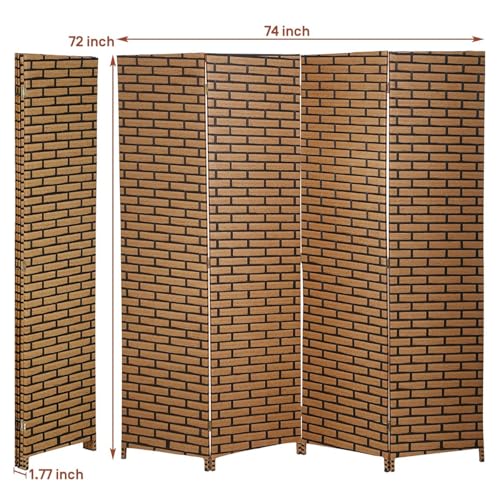 Room Dividers Folding Screens Privacy Screen Room Panel 4 Panel Partition Wall Tall Room Divider for Living Room Bedroom Study Portable Room Seperating Home Furniture Wall Dividers, Brick - color: Brick