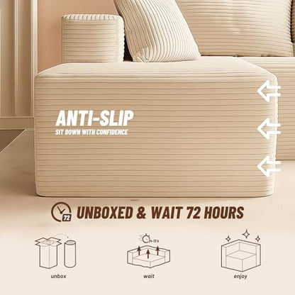 Cozy Square Ottoman, Comfortable Seating, No Assembly Required, Camel - color: Camel, size: Single Ottoman