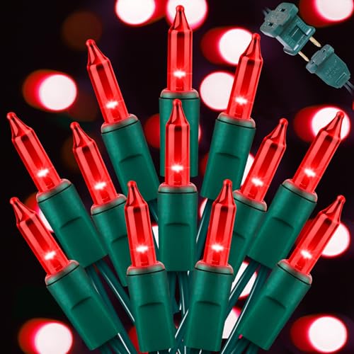 100 Count Red Valentine's Day Lights with 20FT Green Wire Waterproof,Mini String Lights for Holiday Decorations, Christmas Tree, Party, Wedding, Xmas, Home, Indoor & Outdoor Use - color: Red-Green Wire