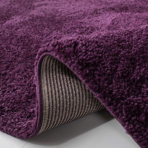 SAFAVIEH August Shag Collection Accent Rug - 2'3" x 4', Purple, Solid Design, Non-Shedding & Easy Care, 1.2-inch Thick Ideal for High Traffic Areas in Entryway, Living Room, Bedroom (AUG900W) - color: Purple, size: 2'3" x 4' (Rectangular)