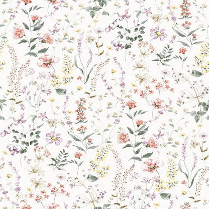 Plants Flowers Peel and Stick self Adhesive Wallpaper Floral - 128''x32'' - color: X15, size: 128"x32"