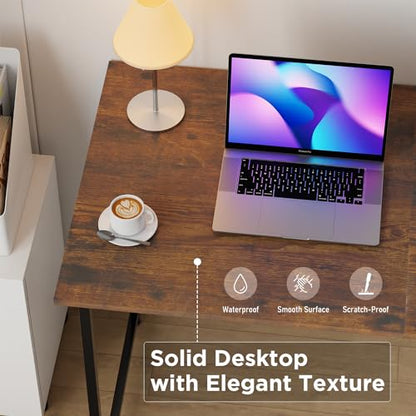 FDW 32 inches Office Small Computer Desk/Home Office Desk/Study Student Writing Desk/Modern Simple Style Desk,Brown - color: Brown, size: 32 Inches
