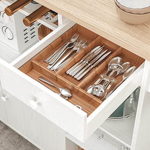 IRONCK Rolling Kitchen Island Cart with Drop-Leaf and Wine Rack, White | Wheels, Drawers, Open Shelves, Adjustable Shelves, and Spacious Drawer Storage - color: White