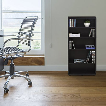 FURINNO Jaya 4-Tier Multimedia Storage Tower, Espresso - color: Espresso, size: 4-Shelf